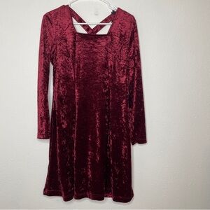 Jamie Brooke Crushed Velvet A Line Dress Red Woman's Size 6 Whimsy Goth